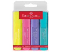 Набір маркерів Faber-Castell Textliner Pastel 4 кольори (1 неоновий жовтий + 3 пастельних відтінків), 154610