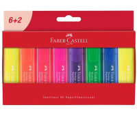 Набір маркерів текстових Faber-Castell Textliner 1546 Superfluor 8 шт. (6+2 жовтих) в картоні, 254667