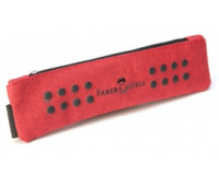 Пенал Faber-Castell тканевый красный с резинкой для тетради 55х215 мм. 573122