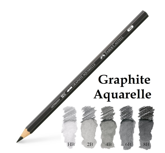 Акварельный чернографитный карандаш Faber-Castell Graphite Aquarelle черный 2B - 117802