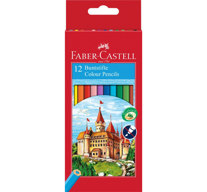 Карандаши цветные Faber-Castell 12 цветов + точилка