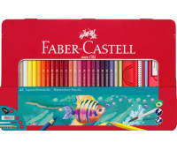 Карандаши акварельные Faber-Castell 48 цветов в металлической коробке с аксессуарами, 115933