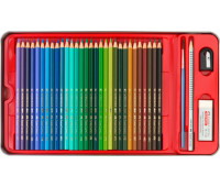 Акварельні олівці Faber-Castell 60 кольорів в металевій коробці з аксесуарами, 115964