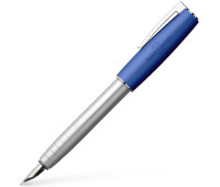 Пір'яна ручка Faber-Castell LOOM Metallic Blue, срібний корпус з синім ковпачком, перо М, 149211
