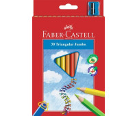 Олівці кольорові Faber-Castell JUMBO 30 кольорів тригранні + точилка, 116530