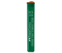Грифель для механічного олівця Faber-Castell Polymer НВ (0,5 мм), 12 штук в пеналі, 521500