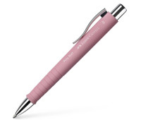 Ручка кулькова Faber-Castell POLY BALL ХВ автоматична, рожевий каучуковий корпус, синя 1,0 мм, 241127