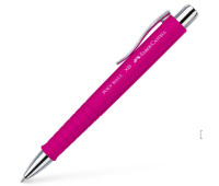 Ручка кулькова Faber-Castell POLY BALL ХВ автоматична, синій, рожевий каучуковий корпус, 1,0 мм, 241128