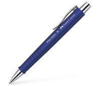 Ручка кулькова Faber-Castell POLY BALL M автоматична синя, синій каучуковий корпус, 0.7 мм, 241151