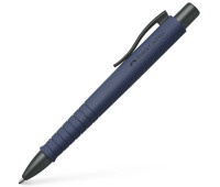 Ручка кулькова Faber-Castell POLY BALL ХВ автоматична, темно-синій каучуковий корпус, синя 1,0 мм, 241189