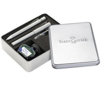 Подарунковий набір ручок Faber-Castell GRIP 2011 в металевій коробці, кулька + перо + аксесуари, 201662