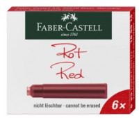 Картриджи чернильные для перьевых ручек стандартные Faber-Castell красные 6 шт, 185514