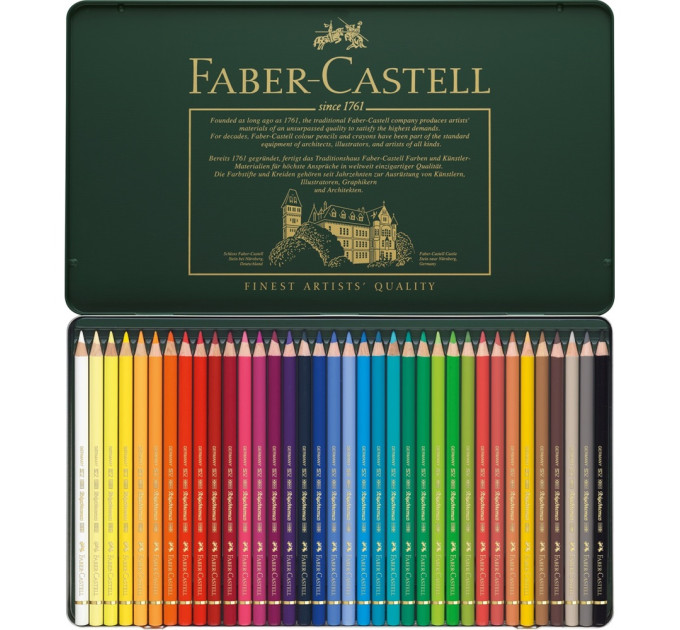 Олівці кольорові художні Faber-Castell POLYCHROMOS 36 кольорів в металевій коробці, 110036