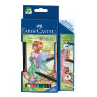 Олівці художні акварельні 8 кол. Faber-Castell Art Grip Anime Art "Fantasy" + ручка, олівець, кисть